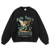 Streetwear-Style Print Crewneck Sweatshirts