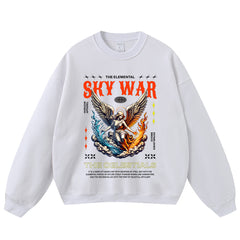 Streetwear-Style Print Crewneck Sweatshirts