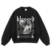 Streetwear-Style Print Crewneck Sweatshirts