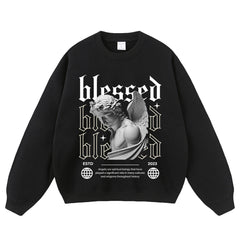 Streetwear-Style Print Crewneck Sweatshirts