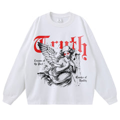 Streetwear-Style Print Long Sleeve Tee
