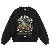 Streetwear-Style Print Crewneck Sweatshirts