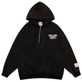 Classic letter print hoodie half zip Hoodie