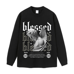 Streetwear-Style Print Long Sleeve Tee