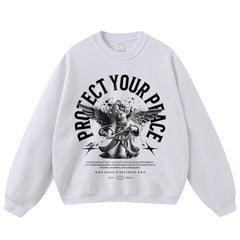 Streetwear-Style Print Crewneck Sweatshirts