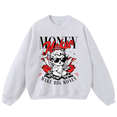 Streetwear-Style Print Crewneck Sweatshirts