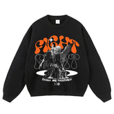 Streetwear-Style Print Crewneck Sweatshirts