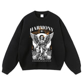 Streetwear-Style Print Crewneck Sweatshirts