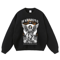 Streetwear-Style Print Crewneck Sweatshirts