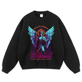 Streetwear-Style Print Crewneck Sweatshirts