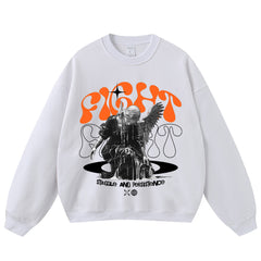 Streetwear-Style Print Crewneck Sweatshirts