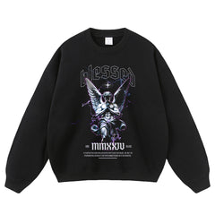 Streetwear-Style Print Crewneck Sweatshirts