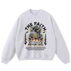 Streetwear-Style Print Crewneck Sweatshirts