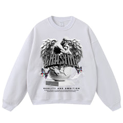 Laser Butterfly Print Crewneck Sweatshirts