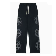 Rhinestone-Emblazoned Logo Pants