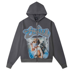 Grey Rhinestone Hoodie