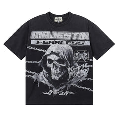 Death Chain Garment Dyed Print Crop Tee