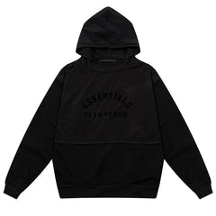 Essentials Letter Logo Splicing Hoodie
