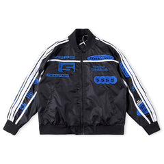 Satin Bomber Jacket Black