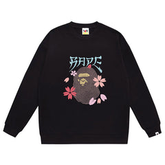 Ape Head Cherry Blossom Cartoon Sweatshirt