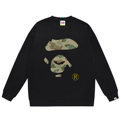 Ape Head Camo Pattern Print Sweatshirt