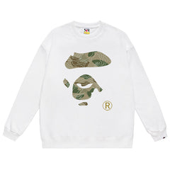Ape Head Camo Pattern Print Sweatshirt