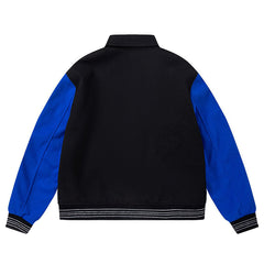 Bone Embroidered Baseball Jacket