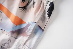 Straight-Leg Printed Silk-Twill Drawstring Shorts