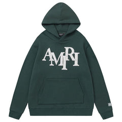 Staggered Logo-Patches Hoodies