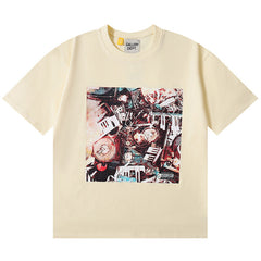 . Printed T-shirt Black / Apricot