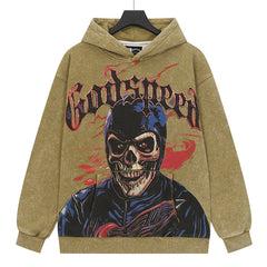 Skull Pattern Printed Hoodie
