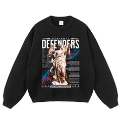 Streetwear-Style Print Crewneck Sweatshirts