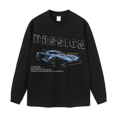 Streetwear-Style Print Long Sleeve Tee