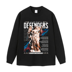 Streetwear-Style Print Long Sleeve Tee