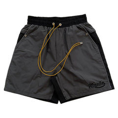 Colorblock Embroidered Letters Shorts