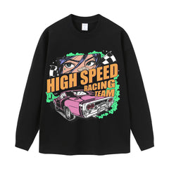 Streetwear-Style Print Long Sleeve Tee