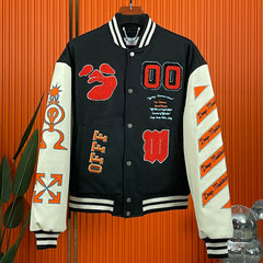 Embroidered Baseball Paneled Jacket