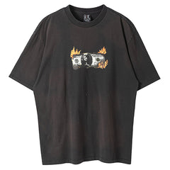 High Street Burning Dollar Print T-Shirt