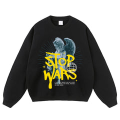 Angel Pattern Print Crewneck Sweatshirts