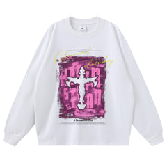 Streetwear-Style Print Long Sleeve Tee