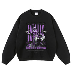 Streetwear-Style Print Crewneck Sweatshirts