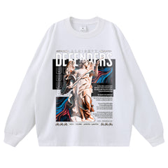 Streetwear-Style Print Long Sleeve Tee