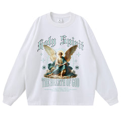 Streetwear-Style Print Long Sleeve Tee