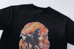 Horse pattern T-shirt