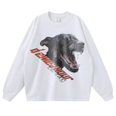 Streetwear-Style Print Long Sleeve Tee
