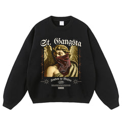 Streetwear-Style Print Crewneck Sweatshirts