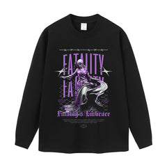 Streetwear-Style Print Long Sleeve Tee