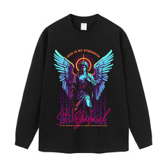 Streetwear-Style Print Long Sleeve Tee