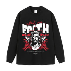 Streetwear-Style Print Long Sleeve Tee