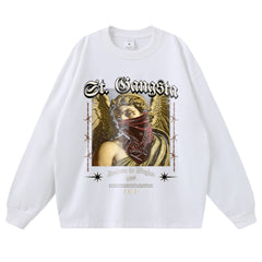 Streetwear-Style Print Long Sleeve Tee